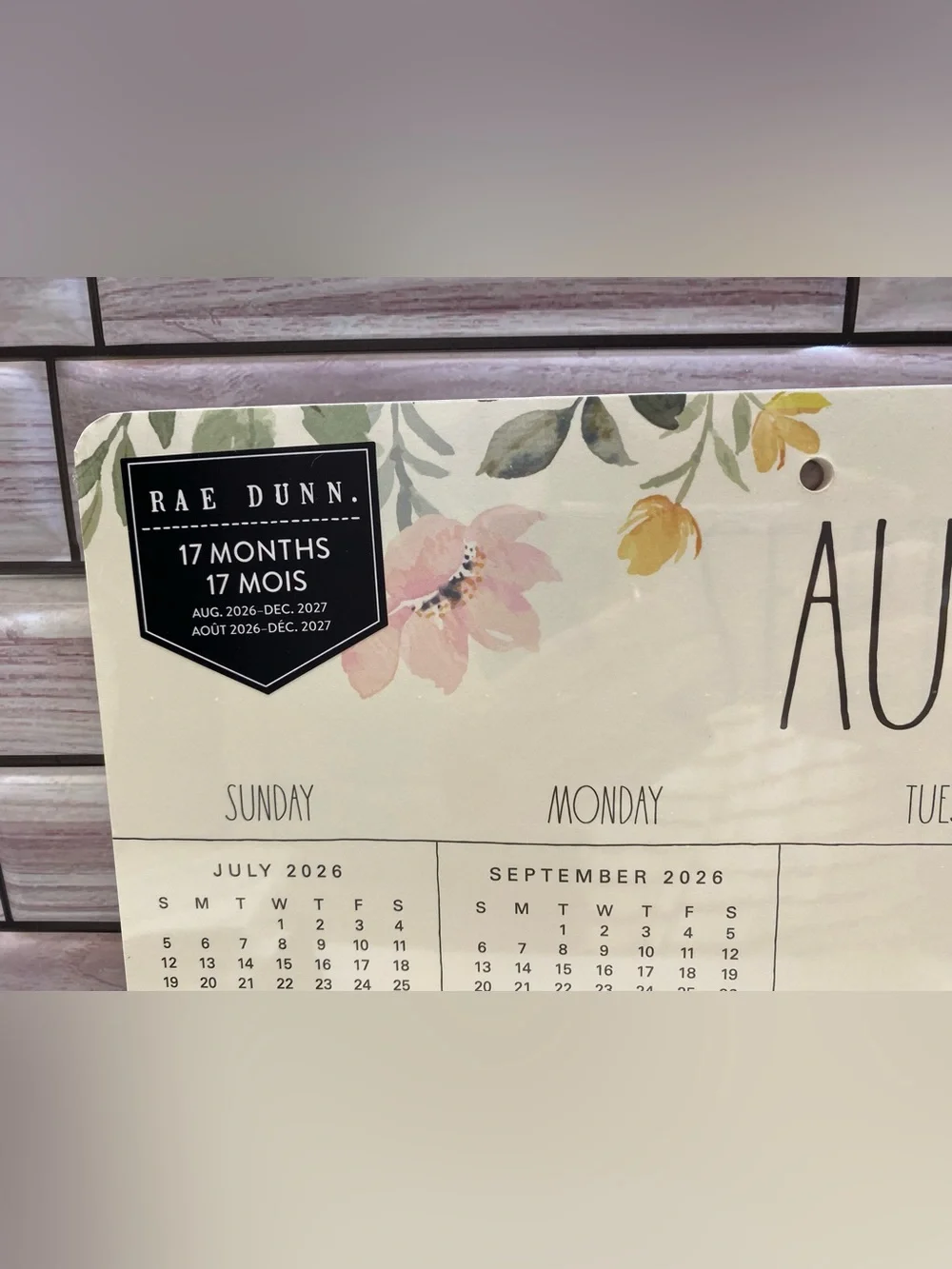 Rae Dunn ❤️2027 17-Month Desk Blotter Calendar/Planner “Flower”  New